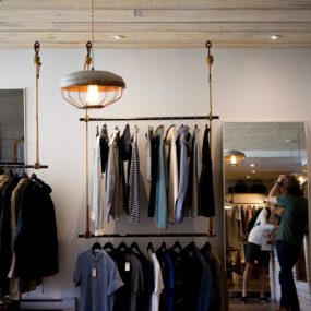 clothes displayed in a shop